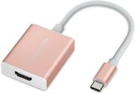 🔌 lention cb-4khdmi: адаптер usb c к hdmi 4k для macbook pro/air, samsung s21/s20 и других устройств - сертифицированный стабильный драйвер в цвете розового золота. логотип