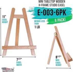 img 3 attached to 🎨 U.S. Art Supply 10.5" Small Tabletop A-Frame Easel (Pack of 6) - Beechwood Tripod, Portable and Versatile Easel for Artists, Students, and Painting Parties