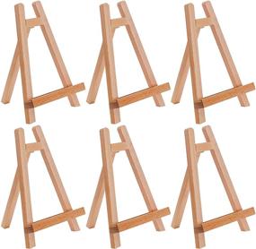 img 4 attached to 🎨 U.S. Art Supply 10.5" Small Tabletop A-Frame Easel (Pack of 6) - Beechwood Tripod, Portable and Versatile Easel for Artists, Students, and Painting Parties
