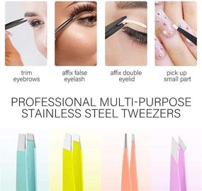 img 3 attached to 🔧 Tweezers Set - Professional Stainless Steel Lash and Facial Hair Removal Tweezers for Women and Men (4 PCS)