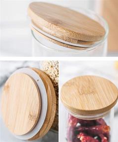 img 3 attached to 🍯 Lawei 3 Pack Glass Storage Jars: 51 oz Clear Canisters with Sealed Bamboo Lids - Ideal for Tea, Coffee, Spice, Candy, Cookie Storage