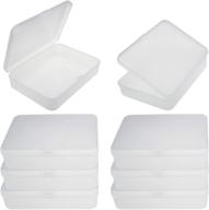 📦 goodma 8-pack frosted rectangular plastic storage boxes with hinged lids - ideal for small items, craft projects, and more (4.5 x 3.3 x 1.1 inch) logo