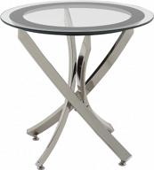 norwood chrome end table with clear tempered glass top логотип