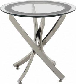 img 3 attached to Norwood Chrome End Table with Clear Tempered Glass Top