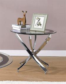 img 1 attached to Norwood Chrome End Table with Clear Tempered Glass Top