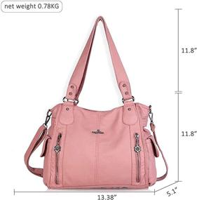 img 3 attached to 👜 Women's Fashion Satchel with Top Handle - Stylish Shoulder Handbag and Wallet Set in Satchel Style