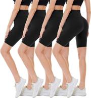 🚴 biker shorts for women - campsnail 4 pack - 8" high waist tummy control, workout yoga running, compression exercise shorts logo