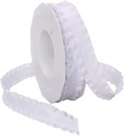 white morex ribbon double ruffle 🎀 ribbon, 7/8-inch width, 16.5-yard length (model 96505/15-601) logo