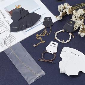 img 3 attached to 📿 PandaHall Elite 120 Sets: Jewelry Necklace and Bracelet Display Cards with Cellophane Bags - Organize and Showcase Your Accessories!