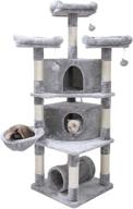 🐱 hey-brother 65" extra large multi-level cat tree condo furniture: sisal-covered scratching posts, plush condos, perch hammock, ideal for kittens, cats and pets logo