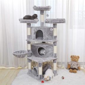 img 3 attached to 🐱 Hey-brother 65" Extra Large Multi-Level Cat Tree Condo Furniture: Sisal-Covered Scratching Posts, Plush Condos, Perch Hammock, Ideal for Kittens, Cats and Pets