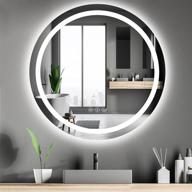 enhance your bathroom experience with the amorho round led 32 inch dimmable makeup mirror - backlit & front-lighted, frameless & shatter-proof anti-fog circle vanity mirrors for wall логотип