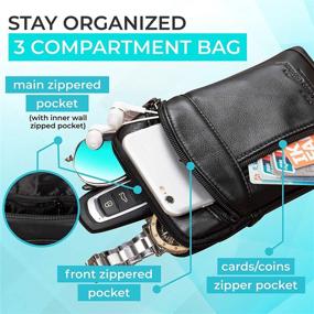 img 1 attached to 👜 Hengwin Leather Crossbody Shoulder Bag with Belt Clip Holster - iPhone Xs Max, Galaxy Note, and More - Black