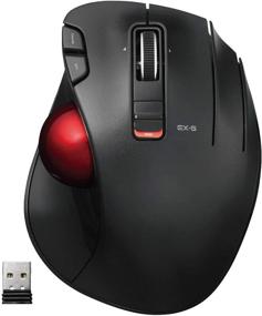 img 4 attached to 🖱️ ELECOM 2.4GHz Wireless Trackball Mouse with 6-Button Function, Smooth Tracking, Optical Gaming Sensor (M-XT3DRBK-G), Red Color and Red Ball