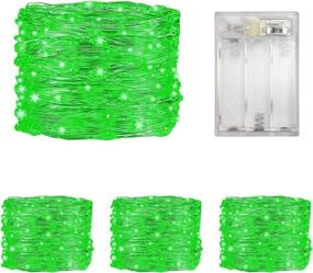 img 4 attached to 🎄 Enhance Your Holiday Decor with Pack of 4 Indoor Battery-Operated LED String Lights! Perfect for Christmas, Weddings & Parties. 30 Count LEDs, 10FT Silver Wire (Green) with Timer.