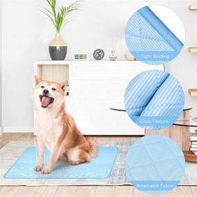 img 3 attached to 🐾 Thick Waterproof Ice Silk Cooling Pad for Dogs and Cats, Washable Pet Self Cooling Pee Pad with Extra Absorption, Anti-Slip Bottom for Car Seat, Floor, Crate, Kennel in Summer