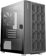 💻 antec nx200 m micro-atx tower computer case with pre-installed 120mm rear fan, enhanced airflow & ventilation, mesh front panel design, nx series, black logo