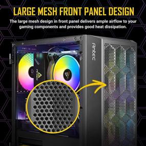 img 2 attached to 💻 Antec NX200 M Micro-ATX Tower Computer Case with Pre-Installed 120mm Rear Fan, Enhanced Airflow & Ventilation, Mesh Front Panel Design, NX Series, Black