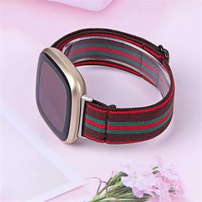 img 3 attached to Joyozy Scrunchie Stretchy Loop Strap Compatible With Fitbit Versa 3&Amp