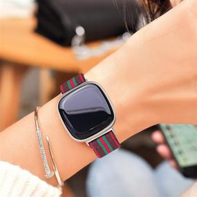 img 1 attached to Joyozy Scrunchie Stretchy Loop Strap Compatible With Fitbit Versa 3&Amp