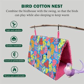 img 2 attached to 🐦 Bluecoco Bird Bed: Cozy Plush Snuggle Hammock for Small to Medium Birds - Ideal for Budgies, Eclectus, Parakeets, Cockatiels, Lovebirds & African Greys