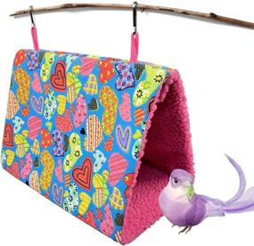 img 4 attached to 🐦 Bluecoco Bird Bed: Cozy Plush Snuggle Hammock for Small to Medium Birds - Ideal for Budgies, Eclectus, Parakeets, Cockatiels, Lovebirds & African Greys