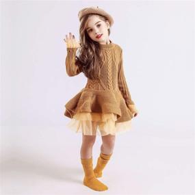 img 2 attached to Shop the TTYAOVO Little Sleeves Knitting Sweater Girls' Clothing in Dresses Collection