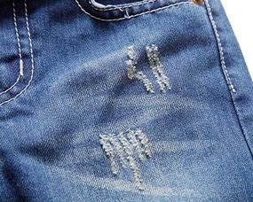 img 2 attached to Stylish and Trendy: SHOOYING Boys' Ripped Holes Denim Jeans - Perfect Pants for an Edgy Look!