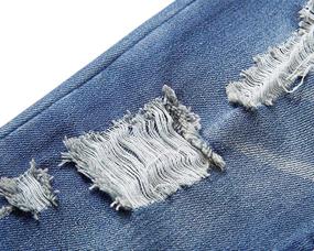img 1 attached to Stylish and Trendy: SHOOYING Boys' Ripped Holes Denim Jeans - Perfect Pants for an Edgy Look!