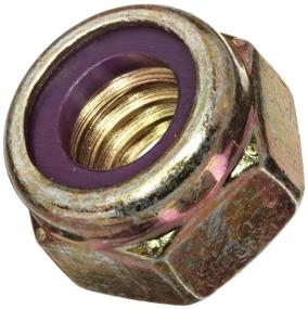 img 1 attached to 🔒 Grade 8 Steel Lock Nut with Zinc Yellow-Chromate Plated Finish, Right Hand Threads, Nylon Insert, 1"-8 Threads, 1.615" Width Across Flats