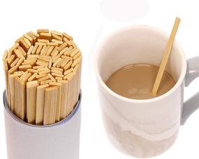 img 4 attached to 🌱 7-Inch Biodegradable Mini Skater Stirrers for Eco-Friendly Beverages