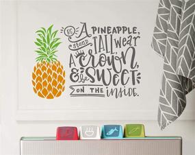 img 1 attached to 🍍 GSS Designs Pineapple Stencil (12x16Inch) - Reusable Word Stencil Inspirational Quote Template for Wood Painting, Pillows, Canvas, Furniture & Wall Décor (SL-053)