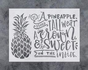 img 4 attached to 🍍 GSS Designs Pineapple Stencil (12x16Inch) - Reusable Word Stencil Inspirational Quote Template for Wood Painting, Pillows, Canvas, Furniture & Wall Décor (SL-053)