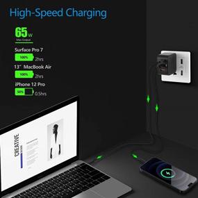 img 2 attached to 65W GaN USB C PD 3.0 QC 3.0 Charger - Powerful Surface Pro Mini Travel Charger for Surface Devices