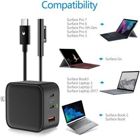img 1 attached to 65W GaN USB C PD 3.0 QC 3.0 Charger - Powerful Surface Pro Mini Travel Charger for Surface Devices