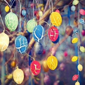 img 2 attached to 🐇 Colorful Easter Eggs LED Fairy String Lights - 4.9 ft Battery Powered for Holiday Parties, Christmas Decorations, and Home Décor