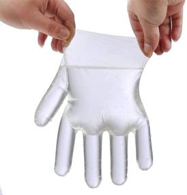 img 3 attached to 🧤 100 Count Disposable Clear Plastic Gloves - Polyethylene Work Gloves for Cooking, Cleaning, Food Handling - Industrial Grade Vinyl Gloves