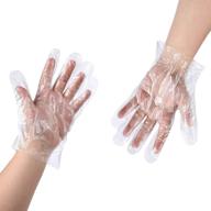 🧤 100 count disposable clear plastic gloves - polyethylene work gloves for cooking, cleaning, food handling - industrial grade vinyl gloves logo