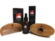 🧔 g.b.s men's beard grooming kit: beard oil, boar bristle brush, wooden comb - achieve a super-stylish beard! logo