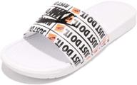 nike benassi print white black: sleek and stylish athletic slide sandal logo