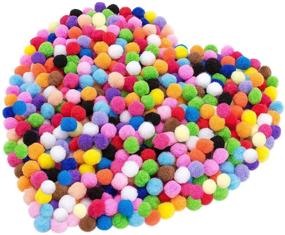 img 4 attached to 🎨 Cosweet 500pcs 1 Inch Art Pom Poms: Assorted Colorful DIY Craft Decorations for Kids Craft Projects, Home Party Holiday Decor