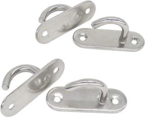 img 2 attached to 🧲 Stainless Steel Ceiling and Wall Hooks, M6 Screw Mount Hangers - 4 Pack - Pad Eye Straps, Tie Down Anchor Points for Rigging