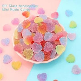 img 3 attached to 🍭 iSuperb 60pcs Slime Charms - Mixed Candy Resin Cabochon Love Heart Mini Sweet Candy Model - Epoxy Resin Jewelry DIY Slime Accessories - Perfect for Scrapbooking Crafts (Heart-Shape)