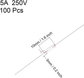 img 1 attached to 💡 100pcs Axial Glass Fuses with Lead Wire 5A AC250V 3x10mm Fast Blow for Energy Saving Lamp Bulb, uxcell