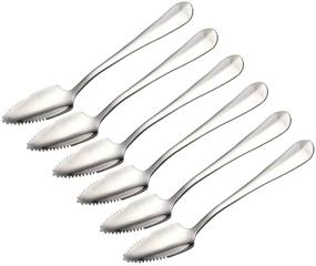 img 4 attached to 🥄 Stainless Steel Grapefruit Spoon Set, Serrated Edge Spoon for Citrus Fruits, Kiwi, Salads, and Desserts (Sharp Spoon)