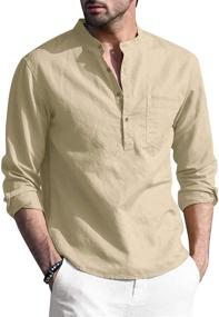 img 3 attached to 👕 COOFANDY Men's Cotton Casual Shirts with Sleeves for Fashionable Attire