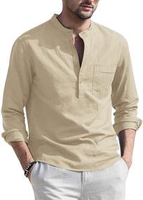 img 4 attached to 👕 COOFANDY Men's Cotton Casual Shirts with Sleeves for Fashionable Attire