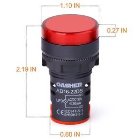 img 1 attached to GASHER 12V/24V/110V 20MA Energy Saving Indicator Light Mounting Hole Size 22Mm (7/8 Inch) Red 10 Pcs