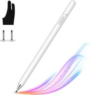 2021 updated capacitive touch screen pens with palm rejection for ipad pencil - perfect for drawing, writing, phone, ipad, android, surface - includes palm rejection glove (white) logo