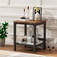 🏢 awqm industrial end table: 2-tier side table with storage shelf, perfect for home office living room bedroom logo